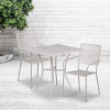 Flash Furniture 28SQ Gray Patio Table Set, Model# CO-28SQ-02CHR2-SIL-GG 2