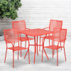 Flash Furniture 28SQ Coral Patio Table Set, Model# CO-28SQ-02CHR4-RED-GG 2