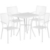 Flash Furniture 28SQ White Patio Table Set, Model# CO-28SQ-02CHR4-WH-GG