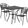 Flash Furniture 28SQ Black Patio Table Set, Model# CO-28SQ-03CHR2-BK-GG