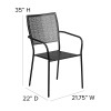 Flash Furniture Black Square Back Patio Chair, Model# CO-2-BK-GG 4