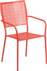 Flash Furniture Coral Square Back Patio Chair, Model# CO-2-RED-GG