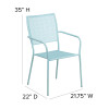 Flash Furniture Blue Square Back Patio Chair, Model# CO-2-SKY-GG 4