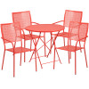 Flash Furniture 30RD Coral Fold Patio Set, Model# CO-30RDF-02CHR4-RED-GG