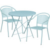 Flash Furniture 30RD Sky Blue Fold Patio Set, Model# CO-30RDF-03CHR2-SKY-GG