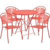 Flash Furniture 30RD Coral Fold Patio Set, Model# CO-30RDF-03CHR4-RED-GG