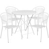 Flash Furniture 30RD White Fold Patio Set, Model# CO-30RDF-03CHR4-WH-GG