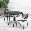 Flash Furniture 35.25RD Black Patio Table Set, Model# CO-35RD-03CHR2-BK-GG 2