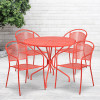 Flash Furniture 35.25RD Coral Patio Table Set, Model# CO-35RD-03CHR4-RED-GG 2