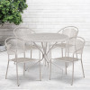 Flash Furniture 35.25RD Gray Patio Table Set, Model# CO-35RD-03CHR4-SIL-GG 2