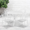 Flash Furniture 35.25RD White Patio Table Set, Model# CO-35RD-03CHR4-WH-GG 2