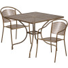 Flash Furniture 35.5SQ Gold Patio Table Set, Model# CO-35SQ-03CHR2-GD-GG