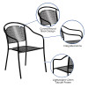 Flash Furniture Black Round Back Patio Chair, Model# CO-3-BK-GG 3