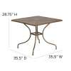 Flash Furniture 35.5SQ Gold Patio Table, Model# CO-6-GD-GG 4