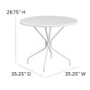 Flash Furniture 35.25RD White Patio Table, Model# CO-7-WH-GG 4