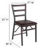 Flash Furniture HERCULES Series Brown Ladderback Folding Chair, Model# CY-180841-GG 4