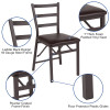 Flash Furniture HERCULES Series Brown Ladderback Folding Chair, Model# CY-180841-GG 6