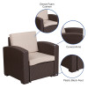 Flash Furniture Chocolate Rattan Outdoor Chair, Model# DAD-SF1-1-GG 3
