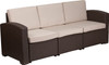 Flash Furniture Chocolate Rattan Outdoor Sofa, Model# DAD-SF1-3-GG