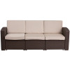 Flash Furniture Chocolate Rattan Outdoor Sofa, Model# DAD-SF1-3-GG 7