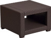 Flash Furniture Chocolate Rattan End Table, Model# DAD-SF1-S-GG