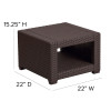 Flash Furniture Chocolate Rattan End Table, Model# DAD-SF1-S-GG 4