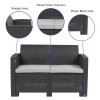 Flash Furniture Dark Gray Rattan Loveseat, Model# DAD-SF2-2-DKGY-GG 3