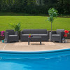 Flash Furniture Dark Gray Rattan Outdoor Sofa, Model# DAD-SF2-3-DKGY-GG 2