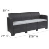 Flash Furniture Dark Gray Rattan Outdoor Sofa, Model# DAD-SF2-3-DKGY-GG 4