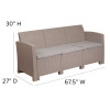 Flash Furniture Light Gray Rattan Outdoor Sofa, Model# DAD-SF2-3-GG 4