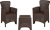 Flash Furniture Brown Rattan Chair/Table Set, Model# DAD-SF3-2P-SET-CHOC-GG