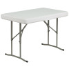 Flash Furniture White Plastic Fold Table/Bench, Model# DAD-YCZ-103-GG 5