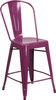 Flash Furniture 24" Purp Metal Outdoor Stool, Model# ET-3534-24-PUR-GG
