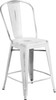 Flash Furniture Distressed White Metal Stool, Model# ET-3534-24-WH-GG