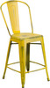 Flash Furniture Distressed Yellow Metal Stool, Model# ET-3534-24-YL-GG