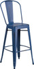 Flash Furniture Distressed Blue Metal Stool, Model# ET-3534-30-AB-GG