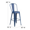 Flash Furniture Distressed Blue Metal Stool, Model# ET-3534-30-AB-GG 4