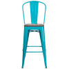 Flash Furniture 30" Teal Metal Barstool, Model# ET-3534-30-CB-WD-GG 5