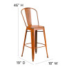Flash Furniture Distressed Orange Metal Stool, Model# ET-3534-30-OR-GG 4