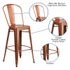 Flash Furniture 30" Copper Metal Outdoor Stool, Model# ET-3534-30-POC-GG 3