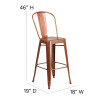 Flash Furniture 30" Copper Metal Outdoor Stool, Model# ET-3534-30-POC-GG 4