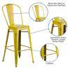 Flash Furniture Distressed Yellow Metal Stool, Model# ET-3534-30-YL-GG 3