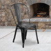Flash Furniture Distressed Black Metal Chair, Model# ET-3534-BK-GG 2