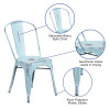 Flash Furniture Distressed Gn-Blue Metal Chair, Model# ET-3534-DB-GG 3