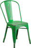 Flash Furniture Distressed Green Metal Chair, Model# ET-3534-GN-GG