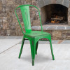 Flash Furniture Distressed Green Metal Chair, Model# ET-3534-GN-GG 2