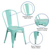 Flash Furniture Mint Green Metal Chair, Model# ET-3534-MINT-GG 3