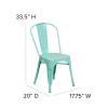 Flash Furniture Mint Green Metal Chair, Model# ET-3534-MINT-GG 4