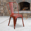 Flash Furniture Distressed Red Metal Chair, Model# ET-3534-RD-GG 2