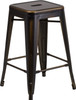 Flash Furniture Distressed Copper Metal Stool, Model# ET-BT3503-24-COP-GG
